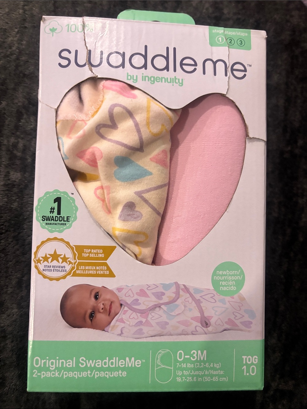 Swaddles 0-3 month 2 pack (open box but never used ).